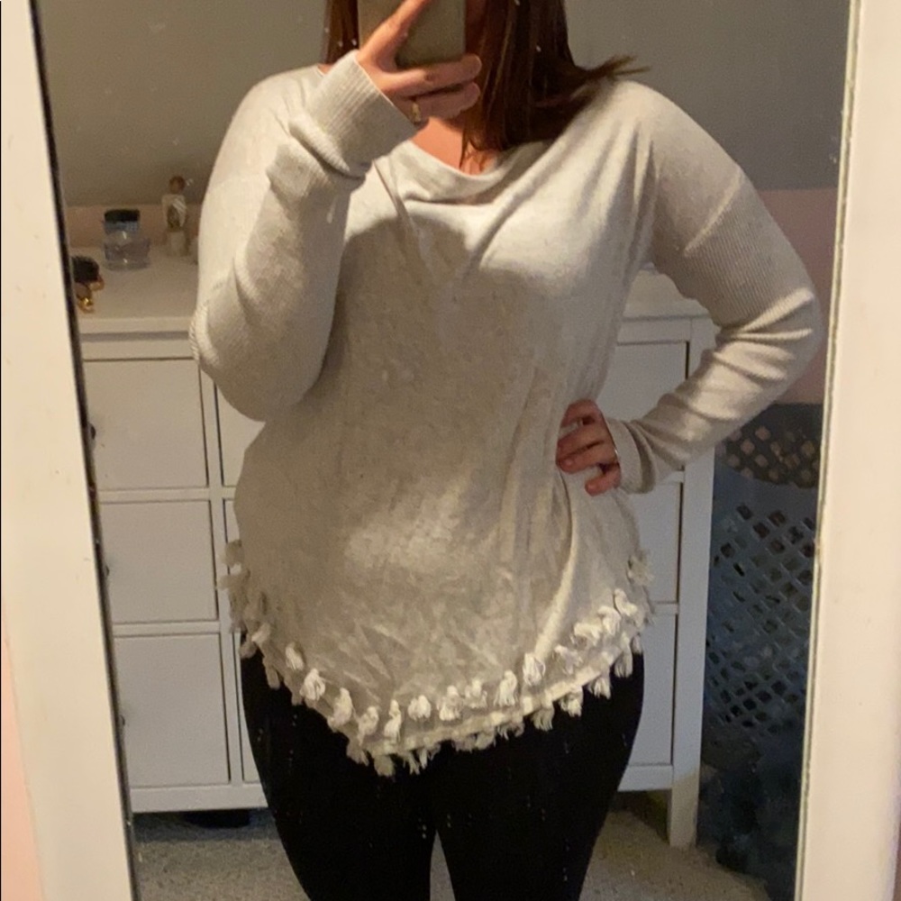 Lilly Pulitzer Grey/sand asymmetrical Sweater